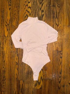 Garage Light Pink Ribbed Mock Neck Bodysuit